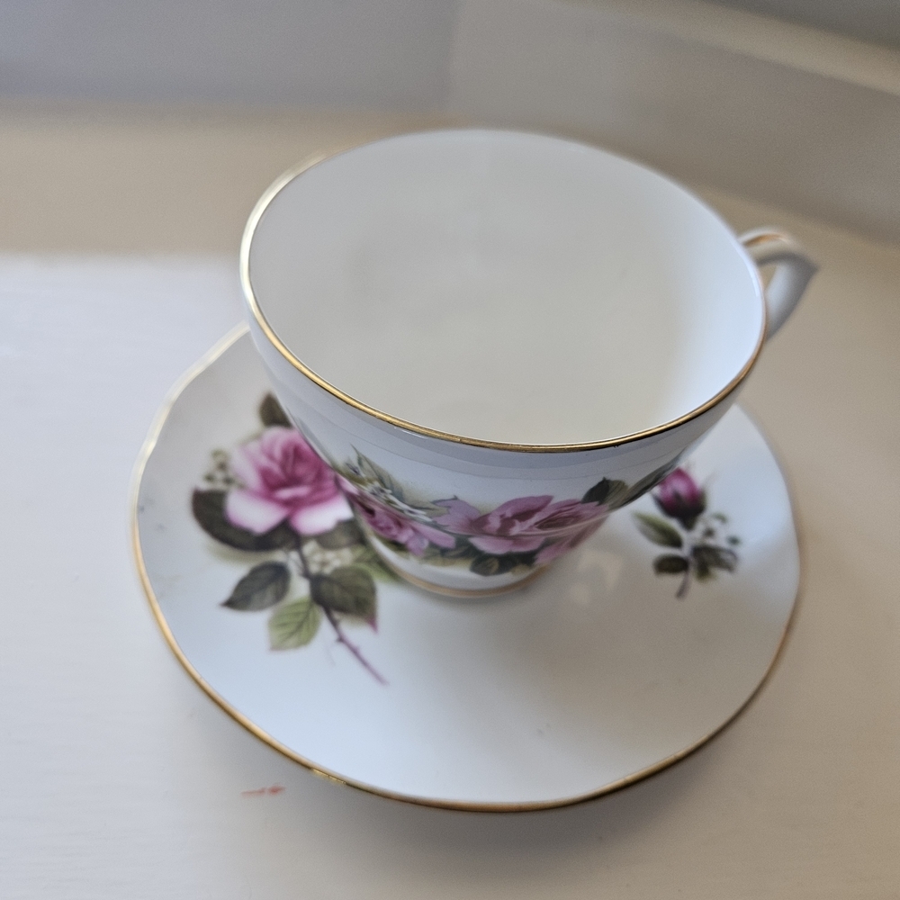 Floral Porcelain Tea Cup and Saucer Set
